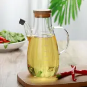Kitchen Spice Container Transparent Glass Pot Jar W/ Wooden Base Kitchen Craft