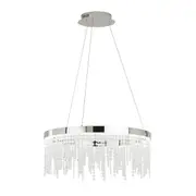 Antelao LED Pendant Light Round 28w 4000k in Chrome and Crystal