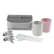 Compact Toothbrush Rack Multi functional Bathroom Organizer Cosmetic Shaver Storage Holder(#1)
