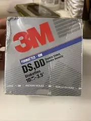 3M 3.5" IBM Formatted Double Density DS DD Diskettes 10 Pack NEW Factory Sealed