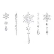18X Crystal Christmas Ornaments for Tree Hanging Snowflake Icicle Pendant Decor