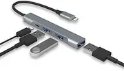 Lightning to USB Hub [Apple MFi Certified] 4-in-1 OTG Hub With 3 USB 3.0 Ports and Fast Charging Port for iPhone/iPad - Compatible With Microphones, Flash Drive, Keyboard, Mouse, Sound Card