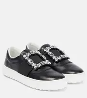 [Roger Vivier] Roger Vivier Very Vivier embellished leather sneakers AU 3 black