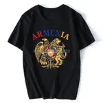 男士 T 恤新奇 T 恤 ARMENIA ARMENIAN FLAG COAT OF ARMS 球衣 T 街頭服飾 T