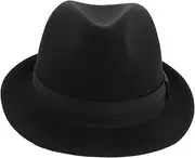 [Holibanna] Men's Fedora Hat Classic Wide Brim Fedoras for Men Fashionable Warm Wool Hat Black
