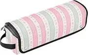 [sanluoli] Hair Tools Travel Bag with Iron Mat Removable Hair Styling Accessories Organizer Cloth Retro Vintage Cute Peach Flower Travel Essentials for Women