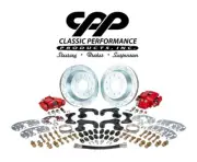 Ford 9" Rear Disc Brake Conversion Kit 12" 6x5.5 Drilled Rotors Red Calipers