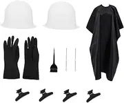 Beatifufu Silicone Hair Dye Cap Set Hair Highlight Kit with Cape Gloves for Women