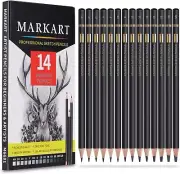 MARKART Professional Drawing Sketching Pencil Set - 14 Pieces,Graphite,(12B - 4H