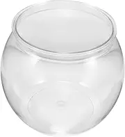 Toddmomy Small Plastic Aquarium Fish Tank Round Transparent for Desktop Turtle Goldfish Home Office Decor