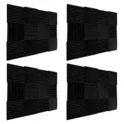 48Pcs 12 Inch Acoustic Foam Soundproof Wall Tiles For Studio Office Black