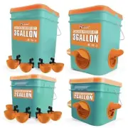 Automatic Chicken Feeder and Waterer Set(4 Buckets/2-3 gallons), Chicken