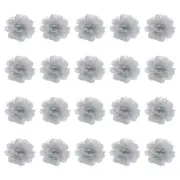 20Pcs 2" Chiffon Flowers Sewing Fabric Flower Appliques for Crafts Gray
