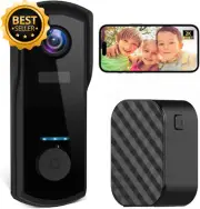 2K Wireless Video Doorbell Camera WiFi PIR AI 2-Way Audio IP65 + 64GB SD