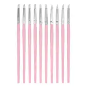10pcs Silicone Clay Sculpting Tool Clay Sculpting Rubber Tip Shaping Pen White