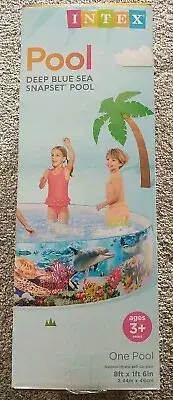 Intex Deep Blue Sea 8'x 18"~SnapSet Instant Above Ground Swimming Kiddie Pool