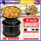 6 in 1 Air Fryer Accessories Set Baking Pan Rack Cake Pizza Chips BBQ Cooker HE
