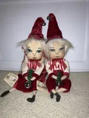 Joe Spencer Gathered Traditions Keith And Kaitlin Santa Elf Set NWT