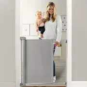 Retractable Baby Gate Mesh Baby Gate or Mesh Dog Gate 33" Tall Extends up to 55"
