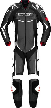 Spidi Track Wind Pro, leather suit 1pcs. , color: Black/White , size: 50