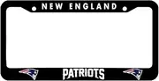1Pc for Patriots License Plate Frame,Matte Black Metal License Plate Cover Tag Plate, for Team Fans