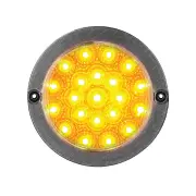 LED Autolamps Black Chrome Amber Round Rear Indicator Light 12V 21 LED Lamp Bulk