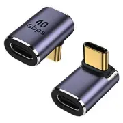 90 Degree Right Angle USB C Male to USB C Female Adapter, Up Female to Male