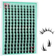 Lash Clusters 160PCS Fairy Eyelash Clusters with Manga Eyelashes Wide Stem Eyelash Extensions Natural Individual Lashes Cluster for Beginner Use at Home(Lily,C-Mix10-18mm)