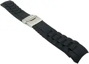[BHUTMPJK] 16mm 18mm 20mm 22mm 24mm 26mm Silicone Rubber Fit For Diver Silicone Arc Watch Strap With Folding Stainless Steel Clasp Buckle DIY Strap