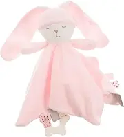 OFFIGAM Comfort Doll Plush Bunny Security Blanket Plush Towel Beautiful Comfort Boys Blanket Newborn Soother Towel Plush Towel Pink