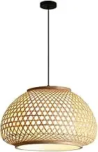 TONFON Nordic Rattan Chandelier Bamboo Retro Restaurant Pendant Light Cafe Bar Lounge Hanging Light for Kitchen Island Living Room Bedroom Bedside Dining Room Hallway Ceiling Light Fixture(40cm)
