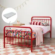 Sonata Single Bed Red + Mattress Bundle