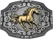 [LYTOPTOP] Belt Buckle for Men│Floral Running Horse Texas Cowboy Cowgirl Christmas Halloween Belt Buckle Gifts