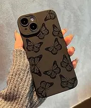 Jusnfu for iPhone Xs Max Case 6.5 Inch 2018, Aesthetic Butterfly Print Phone Case for Women Girls Men, Slim Silicone Protective Phone Cover for iPhone Xs Max, Black Butterfly