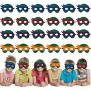 Turtles Mask for Kids Turtles Felt Masks Party Favors,Turtles Themed Game Video Birthday Party Supplies,Party Decoration Birthday Gift (24 Pack)
