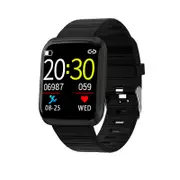 116 Pro 1.3inch Large View Heart Rate Blood Pressure Monitor Multi-sport Modes Smart Watch BLACK COLOR