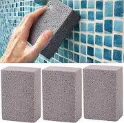 3PCS Gray Pool Tile Cleaning Pumice Stone, Pools Pumice Stone for Pool,Toilet,Spa Cleaning, Pool Cleaning Blok Swimming Pumice Pool Tile Stone Pumice Stone for Removing Stains Residues Dirt