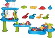 Biniveil Kids Water Table | 6-Tier Summer Activity Sensory Table | Rotatable Activity Pool, Toy Accessories for Kids Ages 3-8 Birthday Picnic Summer