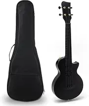 25-inch Ukulele 4 Strings Carbon Fibre Ukulele Portable Uke with Carrying Bag for Beginners Adults Teenagers Professional Stringed Instrument Black