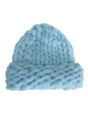 [Belle & Bloom] Snowflake Hand Knitted Beanie in Blue
