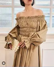 Aje Wattle Off Shoulder Midi Dress Size 8