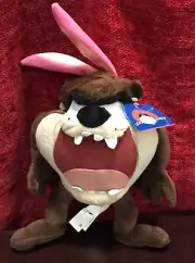 Taz Tazmanian Devil with Bunny Rabbit Ears Stuffed Plush 10” Looney Tunes Easter