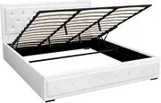 Bed Frame King Size Gas Lift White Modern Stylish Bedroom Furniture