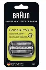 BRAUN SERIES 3 32B ProSkin Electric Shaver Razor Head Foil Cutter Cassette 32 B