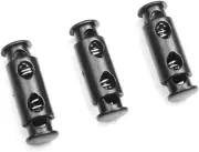 50Pcs Cord Lock Ends 3Mm Double Hole Fastener Slider Rope Clip Spring Clamp Stop