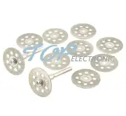 10PCS Mini 22mm Vented Rotary Diamond Cutting Disks+Mandrel Dremel Tools DIY