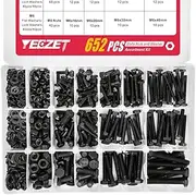 YEEZET 163 Set M4 M5 M6 Heavy Duty Bolts and Nuts Assortment Kit Alloy Steel Grade 8.8 Includes 13 Most Common Sizes
