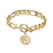 Nevenka Charm Bracelets Cuban Link with Toggle Clasp for Teen Girls Friendship Gift-Gold