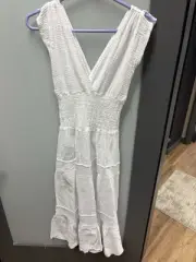 NWT Anthropologie Felicite White Smocked Maxi Dress - MIDI - Size Large