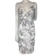 Cooper St Dress White Size 8 Floral Paradox Midi Pencil Cocktail Party New